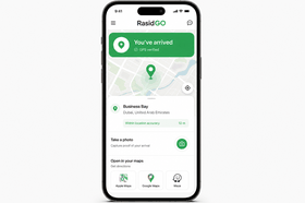 RasidGO GPS photo verification screen