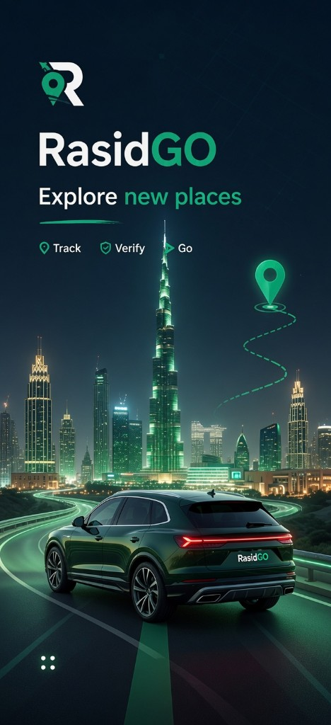 RasidGO splash screen — Explore new places